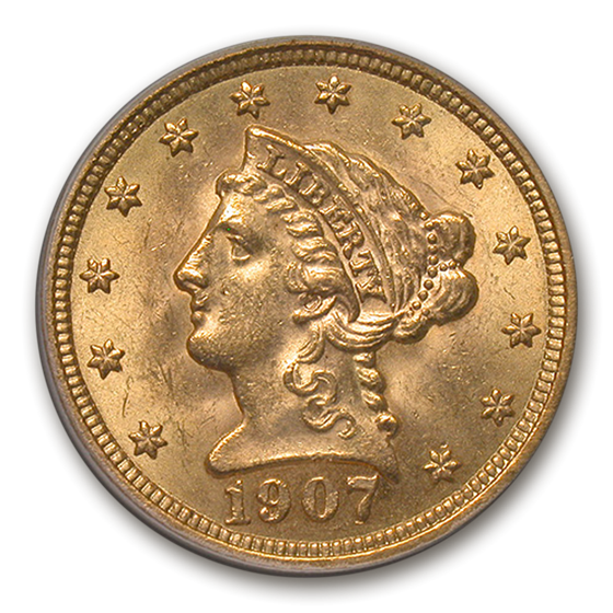 1907 $2.50 Liberty Gold Quarter Eagle MS-63 PCGS 1907 $2.50 Liberty Gold Quarter Eagle MS-63 PCGS